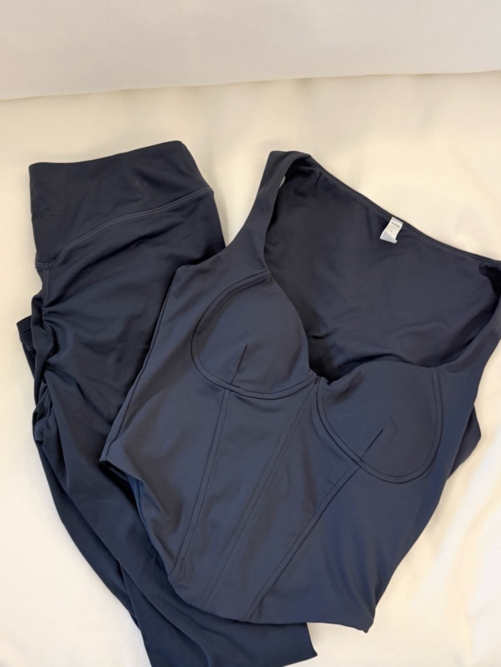 NAMA Navy Sculpting Activewear Set - Bustier Top & Leggings